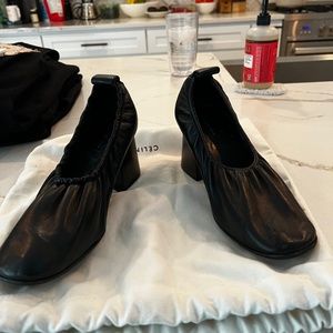 Celine scrunch ballerina heels